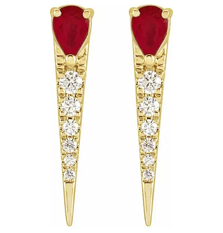 Ruby & Diamond Spike Earrings
