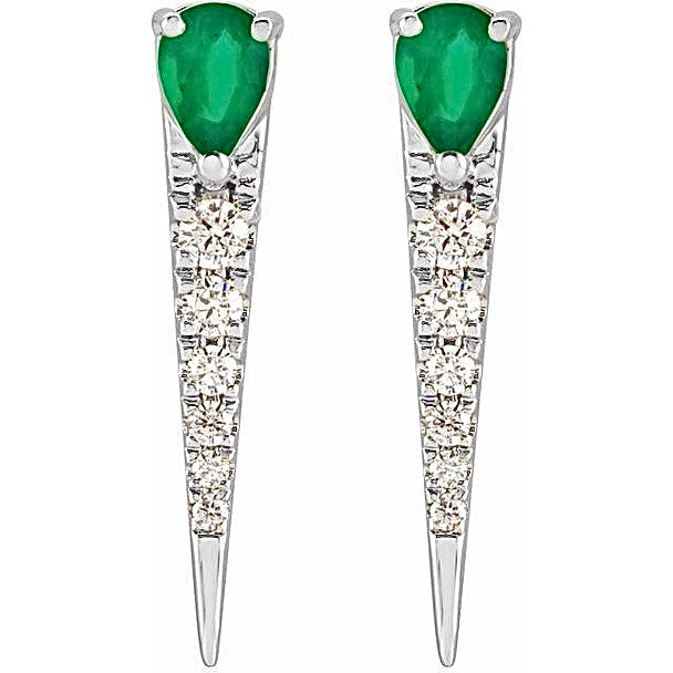 Emerald & Diamond Spike Earrings