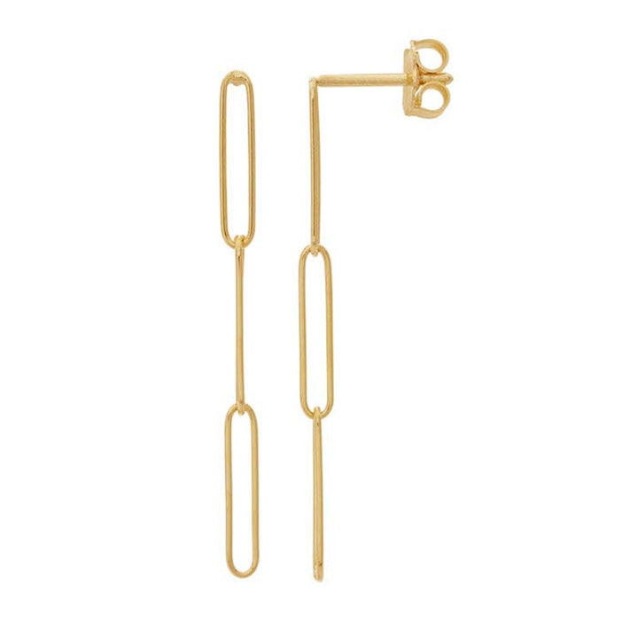 14K Elongated Link Earrings