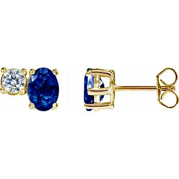 Sapphire & Diamond Studs