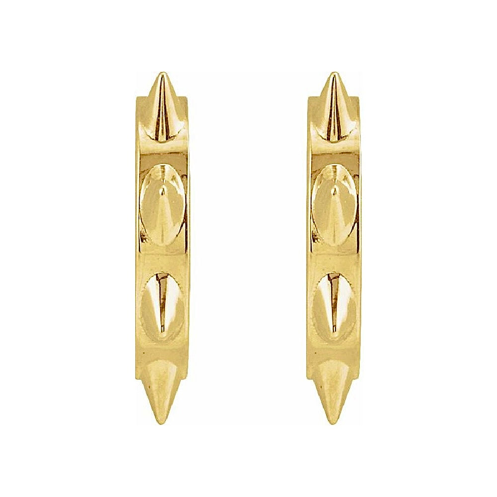 14K Gold Spike Hoop Earrings