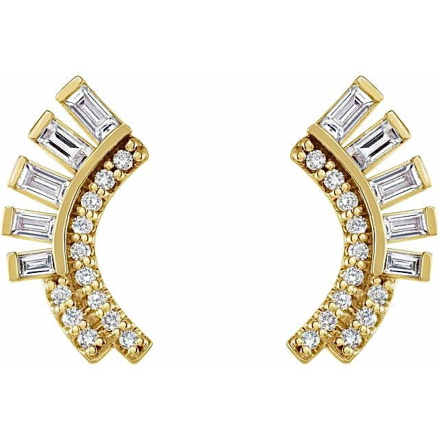 Diamond Fan Earrings