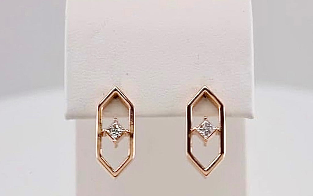 Geometric Diamond Earrings
