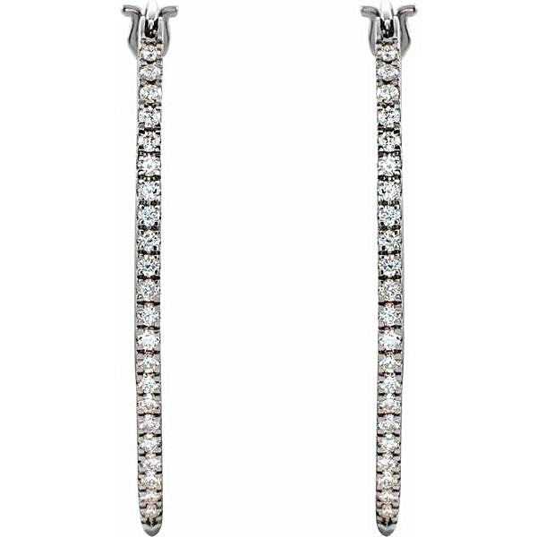 Diamond Split Hoop Earrings