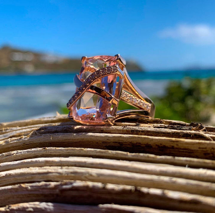 Morganite & Diamond Ring