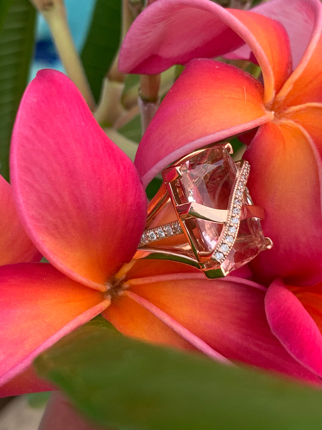 Morganite & Diamond Ring