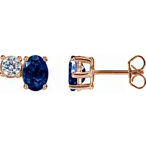 Sapphire & Diamond Studs