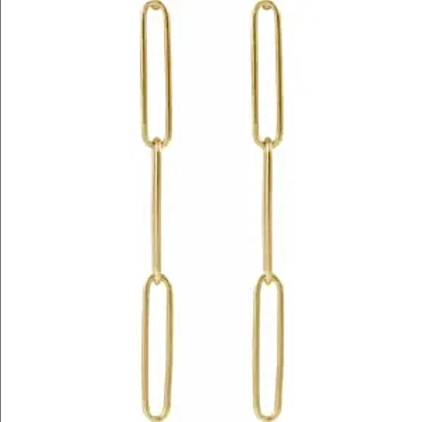 14K Elongated Link Earrings