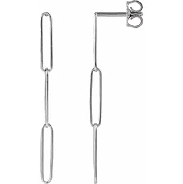 14K Elongated Link Earrings