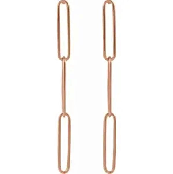 14K Elongated Link Earrings