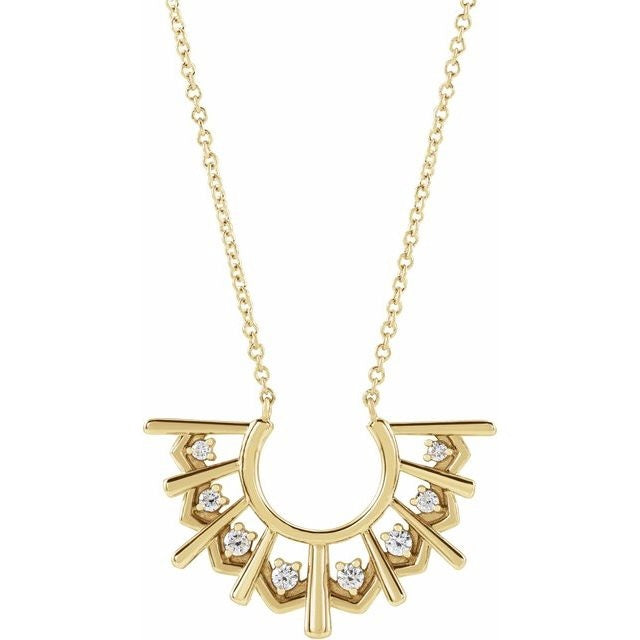 Diamond Fan Necklace