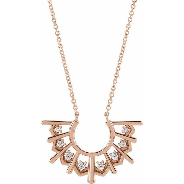 Diamond Fan Necklace