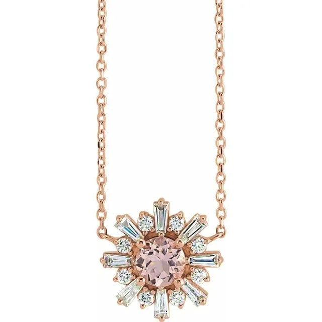 Morganite Starburst Necklace