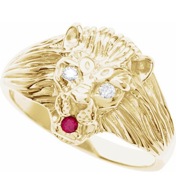 Ruby & Diamond Lion Ring