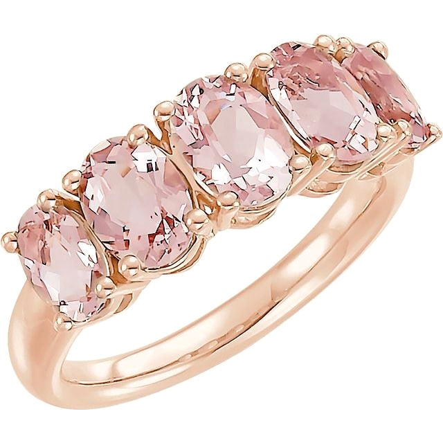 5-Stone Oval Morganite Ring